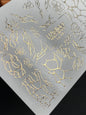 Nagel Wasserabziehbild Fg-145 | Wasserfolien Nagelabziehbilder mit goldenen Rissen und abstrakten Netzmustern | Moderne Nagelkunst