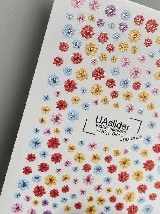 Nagel Wasserabziehbild NCg-061 | Wasserfolien Nagelabziehbilder Kirschblüten | Mehrfarbige Florale Blüten
