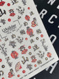 Calcomanía de agua para uñas NCg-064 | Calcomanías para uñas deslizantes de agua estilo japonés | Geisha, bambú y caligrafía