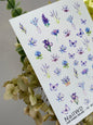 Nagel Water Decal 70 NailWD | Water Transfer Nagel Decals Lavendel & Vlinders | Romantische Bloemenkunst