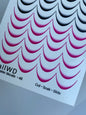 מדבקת מים לציפורניים 48 NailWD | מדבקות מים לציפורניים בסגנון צרפתי | קצוות אומברה שחור וורוד